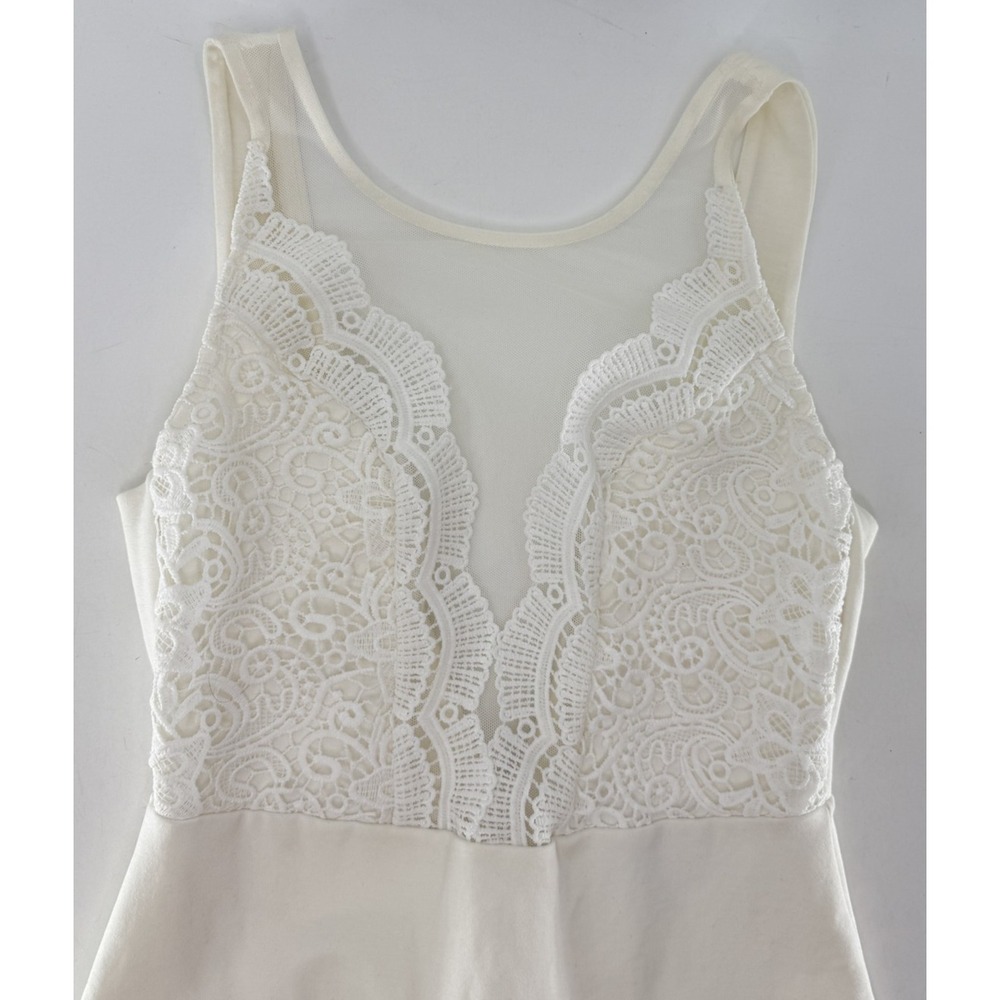 Lulus White Lace Bodycon Sleeveless Sheath Cocktail Party USA Wedding Event - Picture 5 of 14